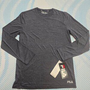 Fila Essentials Men's Charcoal Gray Long Sleeve Lightweight Shirt Size Small